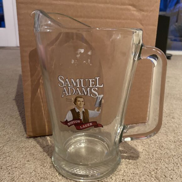 Samuel Adams Brewer Patriot Glass Beer Pitcher Boston USA Patriotic Alcohol - Picture 1 of 16